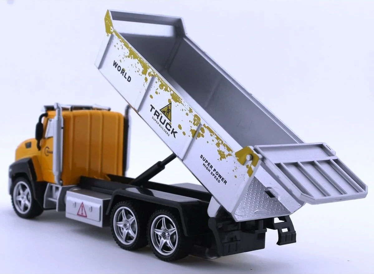 Uzaktan Kumandalı Oyuncak Damperli Kamyon Şarjlı Işıklı Full Fonksiyon İş Makinesi Rc Araç Çok Renkli