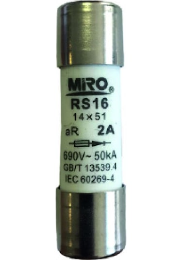 Miro Rs16z/40a ,14x51mm 40a Ar/hızlı Kartuş Sigorta