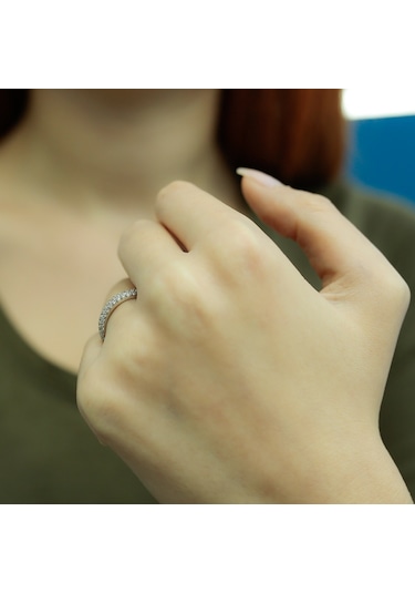Lova 0,45 Karat Pırlanta Yarımtur Yüzük - 1060103