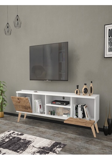 Mbes Mobilya Esin Beyaz-Atlantik 160 Cm Tv Ünitesi