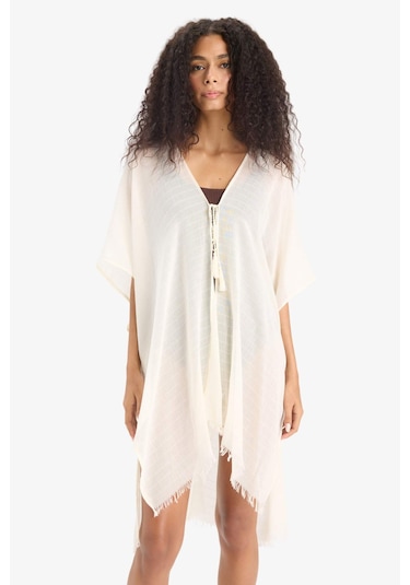 Defacto Fall İn Love Regular Fit Pamuklu Kimono Z0696az25sper103 Ekru