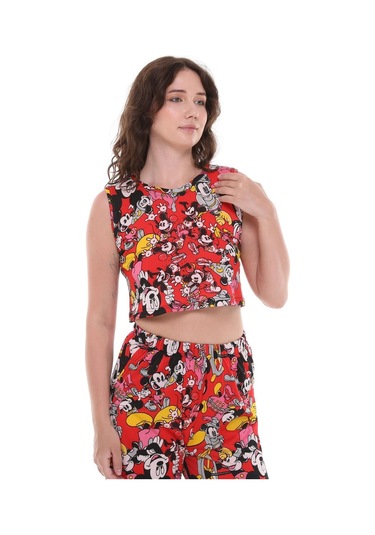 Bugs Bunny Çizgi Film Karakterli Crop Pantolon İkili Takım-439-kırmızı Kırmızı