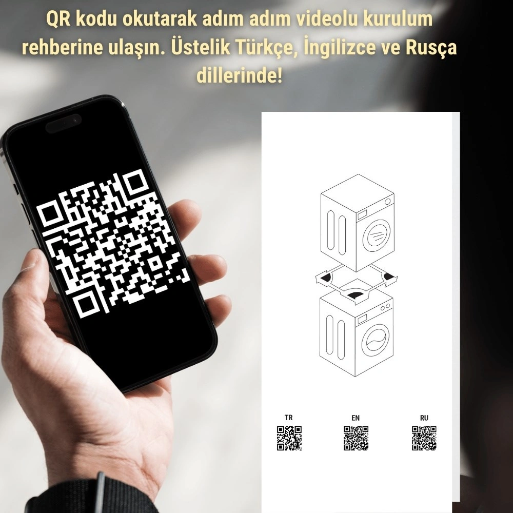 Çamaşır Makinesi Kurutma Makinesi İstifleme Birleştirme Kiti Ayarlanabilir Vestel, Regal Gri - Inox Modeller İle Uyumlu - 42244332