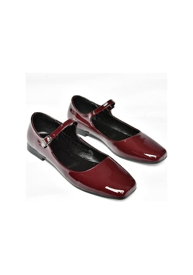 Fox Shoes S726252508 Bordo Rugan Kadın Babet Bordo