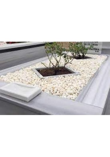Mezar Taşı  15 Kg 2-4 cm Beyaz Dolomit Tamburlanmış Beyaz Doğal Taş