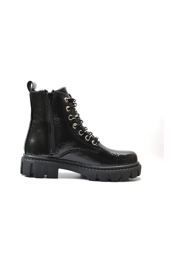 Onlo Ayakkabı Fr.0224 Siyah Fermuarlı Kız Çocuk Postal Bot Siyah