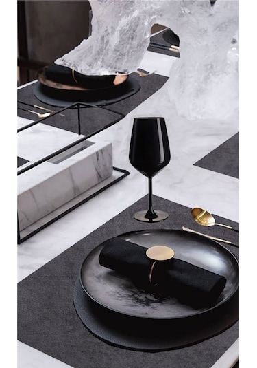 6'lı Kadife Dokulu Servis Peçetesi Gri