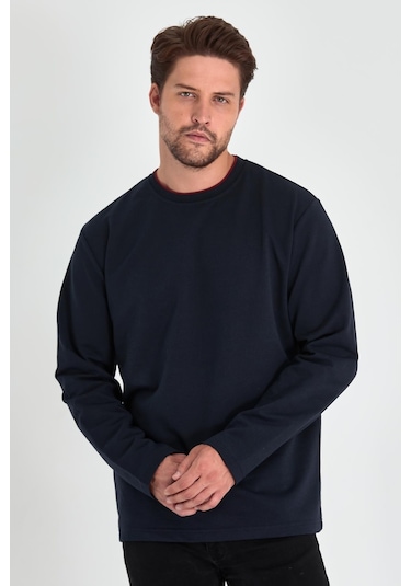 MMetalic Çift Bisiklet Yaka Standart Rahat Kesim Erkek Sweatshirt MTLCE68 Lacivert MMetalic Çift Bisiklet Yaka Standart Rahat Kesim Erkek Sweatshirt MTLCE68 Lacivert