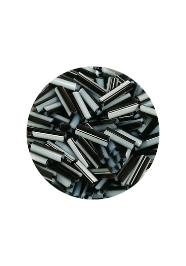Uzun Boru Kesme Boncuk Çap 2mm Uzunluk 10 Mm - 20 Gram - Siyah Be