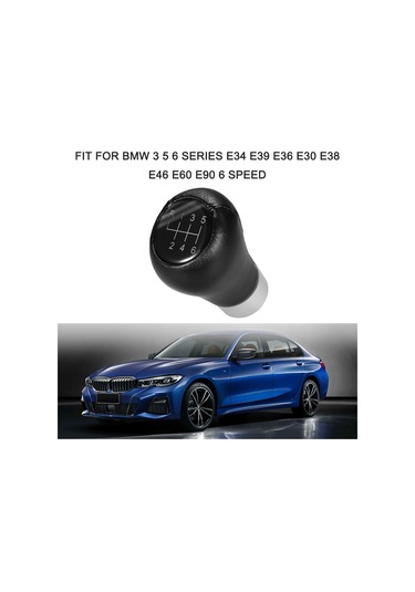 Teltree Bmw 3/5/6 Serisi E30-e90 İçin 6 Vites Manuel Vites Çubuğu Kolu - Pu Deri, Kolay Kurulum, Direk Değişim, Dayanıklı Siyah