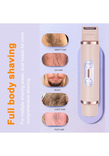 Gajeena Kadınlar İçin Usb Şarjlı Çift Başlı Tüy Alma Makinesi - Bikini, Koltuk Altı Ve Bacaklar İçin 1 Saat