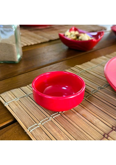 Alezy 529 Göreme Melamin Termostar Yuvarlak Sosluk 6 Cm Kırmızı