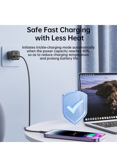 Joyroom 20w Type-c - 8 Pin Surpass Serisi Hızlı Şarj Veri Kablosu, Uzunluk: 1.2m Siyah