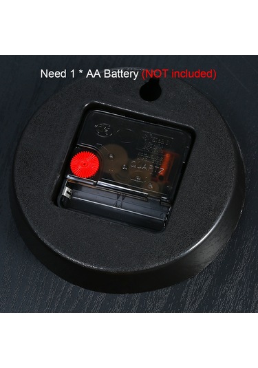 Yaleker Ahşap Duvar Saati Siyah, Delikli Rakamlar, Doğal Stil, Kesin Hareket, Oturma Odası Yatak Odası Ofis Dekoru Pil Dahil Değil Siyah