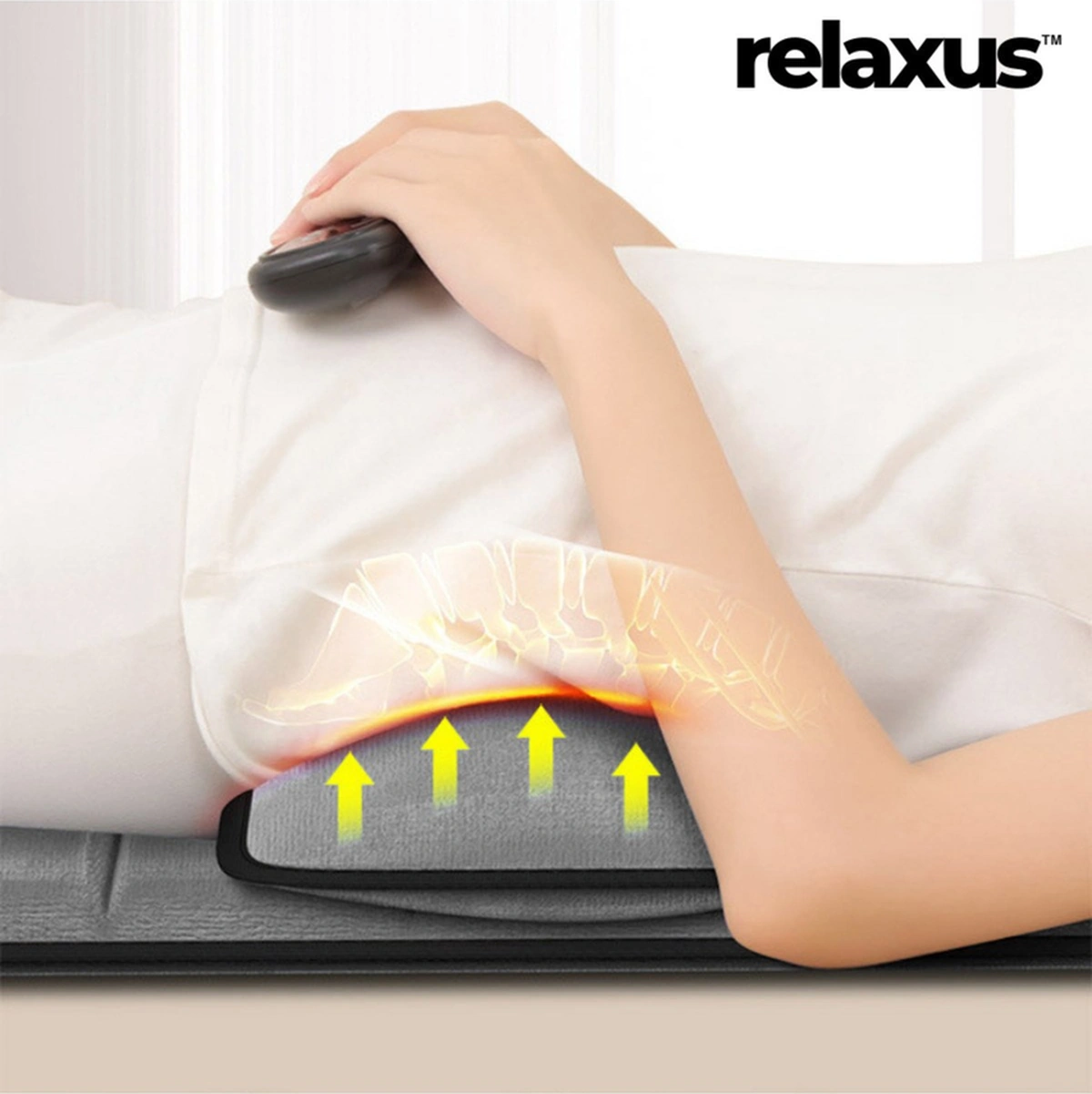 Rlx20-2 Katlanabilir Elektrikli Tam Vücut Isıtmalı Masaj Yatağı Boyun Masaj Cihazı Ayak Masaj Cihazı Gri