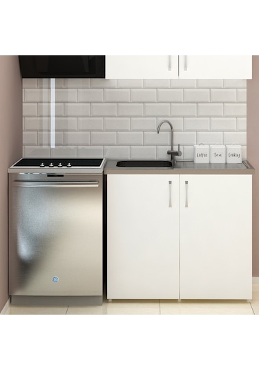 100 Cm Mini Evyeli Mutfak Alt Modül- Hazır Mutfak Dolabı