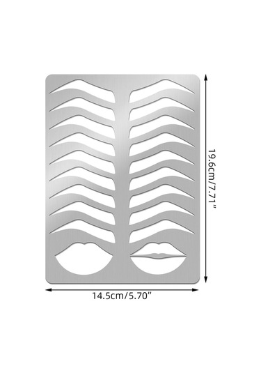 Wezone Stainless Steel Göz Kaşı Ve Dudak Desen Şablonu - Profesyonel Ve Başlangıç Seviyesi İçin Uygun, Tekrarlı Kullanım, Hassas Şekillendirme