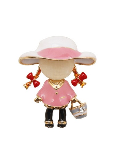 Teltree Пурпурная Брошь С Ангельским Дизайном, Стразы И Искусственным Жемчугом, Для Девушек И Детей, Изготовлена В Китае Gümüş