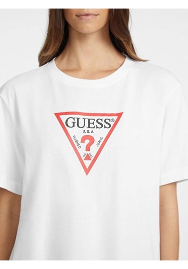 Guess Kadın Tişört-w4yı76k8hm0 Beyaz