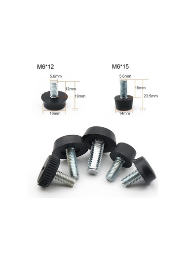 100 Adet Ayarlanabilir Ayak Pedi Mobilya Vida Destek Saplaması, M6x12 Diğer