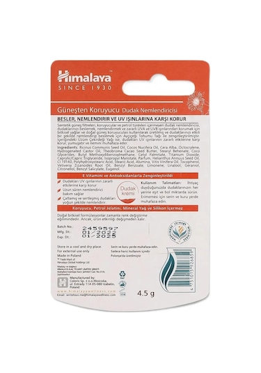 Himalaya Nemlendirici Dudak Bakım Kremi SPF30 3 x 4.5 G