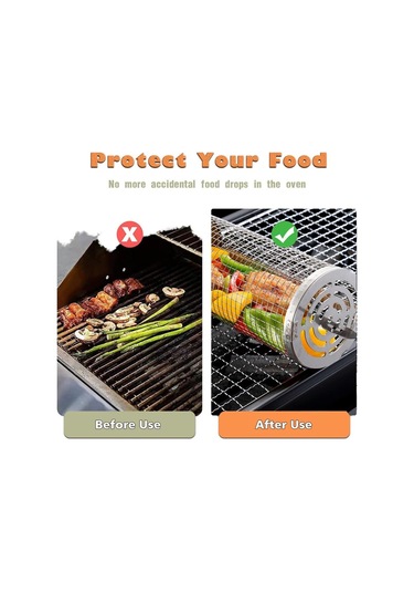 Sones Yükseltilmiş Flip-top Kapaklı Barbekü Kafesi Paslanmaz Çelik Tekerlekli Izgara Sepeti, Özellikler: Küçük+büyük