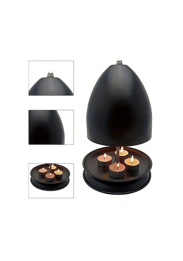 Oldfriend Siyah Dayanıklı Demir Çay Mumu Fırın Radyatörü Isıtma Seti - Alevsiz Pilsiz 4-6 Isıtma Mumu Ev & Bahçe