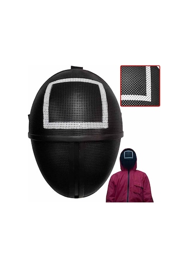 Kare Squid Game Maske - Squid Game Oyuncu Maskesi - Kare Maske -