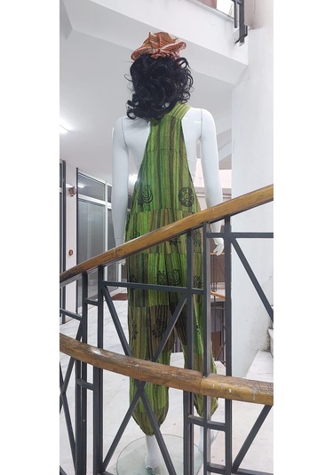 Hint Otantik Yıkamalı Taşlanmış Neon Şalvar Tulum Çok Renkli