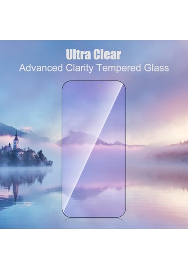 Yunboo İphone 15 Pro Max 6.7'' Mavi Işık Koruyucu Ultra Net Tam Kaplama Çizilmeye Dayanıklı Cam Ekran Koruyucu Gümüş