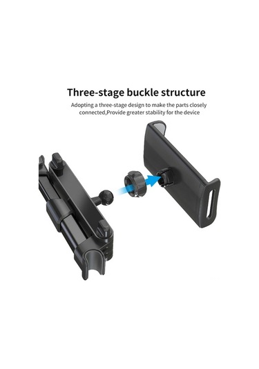 Fortunelane Siya Araba Arka Koltuk Tutucu - Çift Kollu 360 Döner - 5-11 İnç Evrensel - Katlanabilir Abs+alüminyum