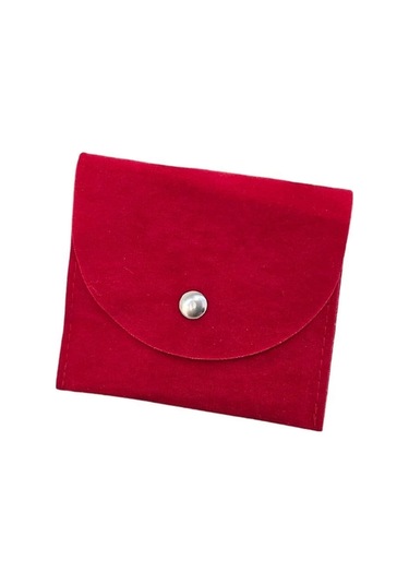 Kadife Süet Zarf Kese Kırmızı 50 Adet 8x10 Boy Takı, Altın Kesesi Çıtçıtlı