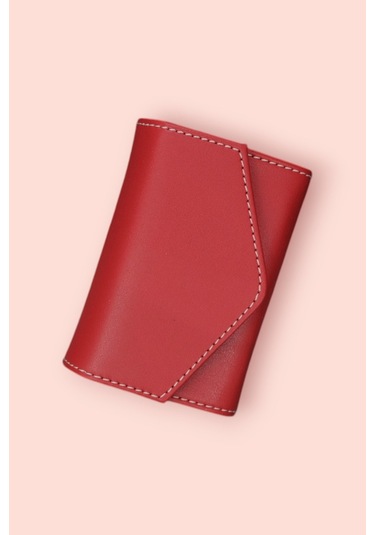 Modica Paris - Vegan Deri Akordiyon Kartlık Cüzdan Şıklık Ve Fonksiyonun Buluştuğu Kusursuz Tasarım Kırmızı