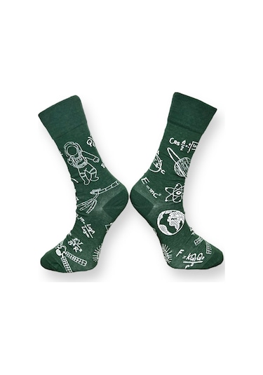 3'lü Unısex Bilim, Doğa Ve Hayvan Temalı Esnek Nem Alabilen Pamuklu Spor Soket Çoraplar Çok Renkli