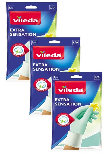 Vileda Extra Sensation Temizlik Bulaşık Ediveni Büyük Boy L-9 3'lü