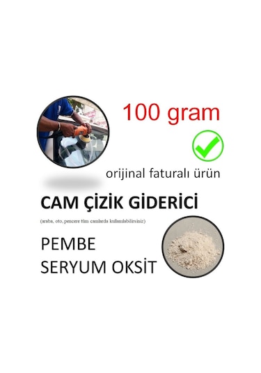 Oto Cam Çizik Giderici Pembe Seryum Oksit - 100 Gram