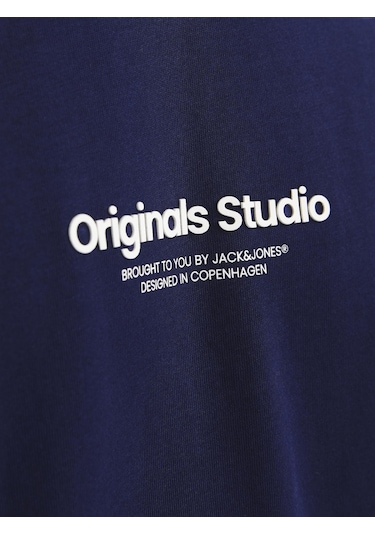 Jack & Jones Erkek Kabartma Logo Baskili Tişört - Vesterbro - 12240121 Ocean Cavern