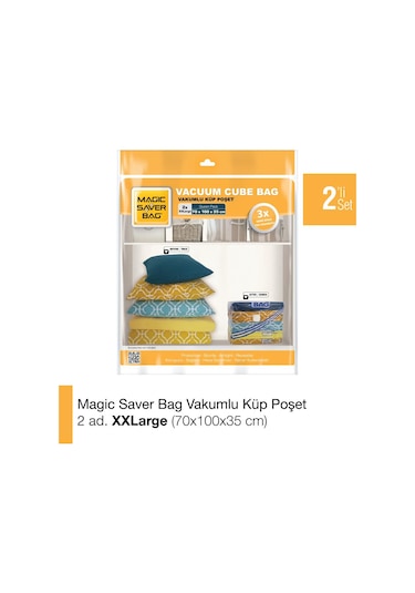 Magic Saver Bag 2'Li XXL Küp Vakumlu Poşet
