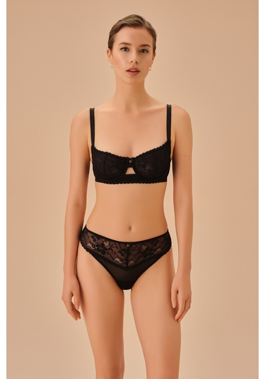 Suwen Liona Dantelli String Külot Sw8530012 Siyah