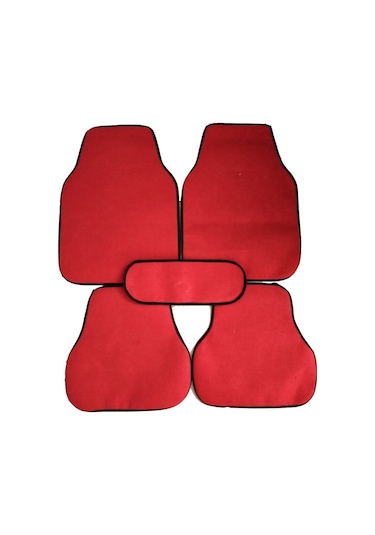 Fiat / Tofaş Uyumlu Doğan Halı Oto Paspası 5 Parça Set Kırmızı