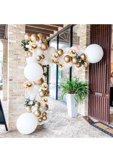 Siyah/beyaz Opsiyonel Dıy Balon Gerdanlık Yay Kiti Düğün Doğum Günü Yıldönümü Mezuniyet Partisi Dekorasyonu Dıy Alet Seti