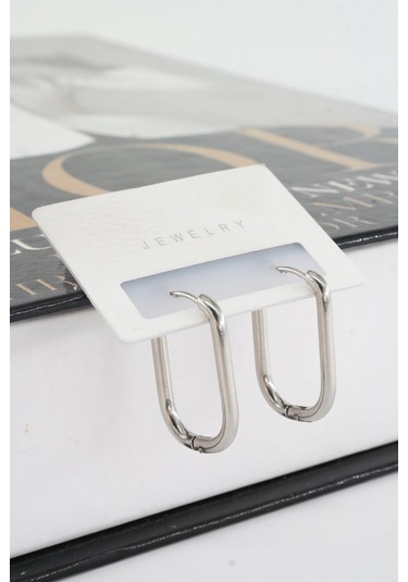 Kadın 316 L Paslanmaz Çelik 2.5 Cm Dikdörtgen Model Küpe