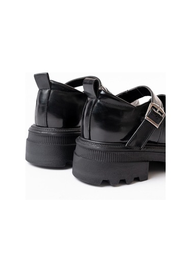 745-771 Siyah Rugan Günlük Yüksek Tabanlı Loafer Ayakkabı Beyaz