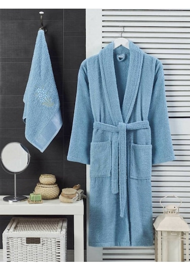Elmira Erkek/Kadın Havlulu Banyo Bornozu Pamuklu Bay Bayan Bornoz (482439539)