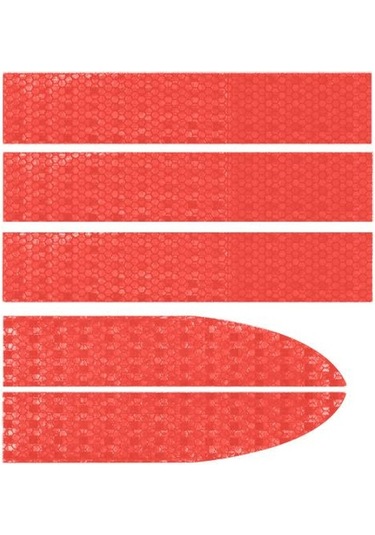 Jms Araba Aksesuarları Şık Koruyucu Su Geçirmez Araba Vücut Yansıtıcı Etiket Bant Kırmızı 5 Adet