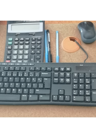 Adilon Masa Üstü Kablo Kanalı Deliği Kapağı Meşe Masa Kapağı 6 Cm