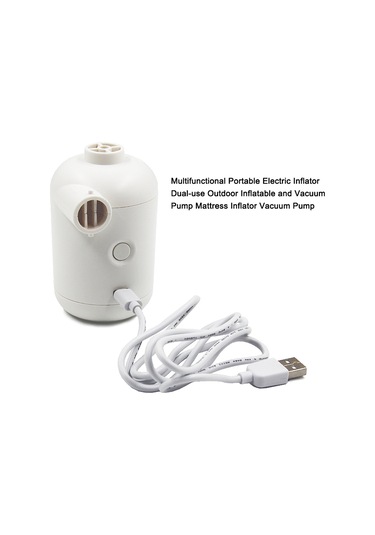 Geeksen Beyaz Usb Çift Fonksiyonlu Hava Pompa - Inflasyon Ve Vakum İçin Dışarıda Taşınabilir, 140l/dak Hızlı İşlem, Abs Malzeme