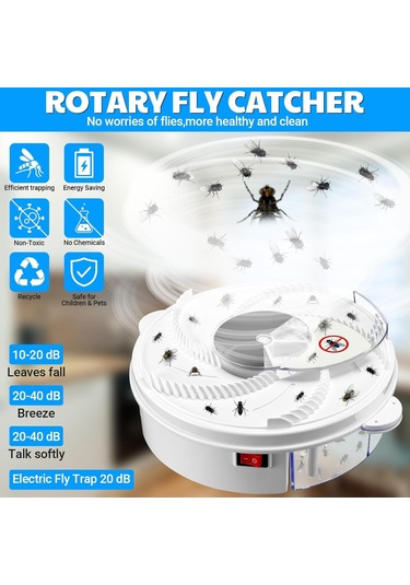 Geekyou Ev İçi Usb Elektrikli Sessiz Sinek Yakalama Aleti - Fiziksel Yöntemle Güvenli Sinek Öldürücü