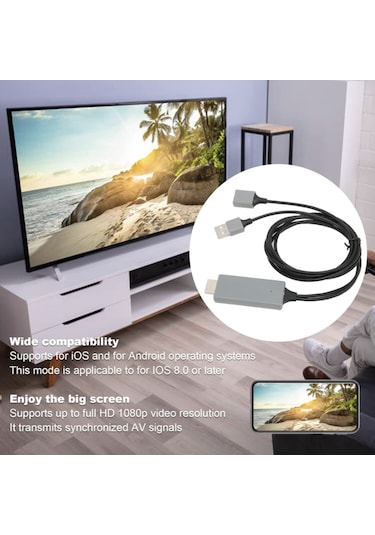 Tüm Telefon Ve Tabletler İçin Hdmı Tv Görüntü Ve Ses Aktarım Kabl