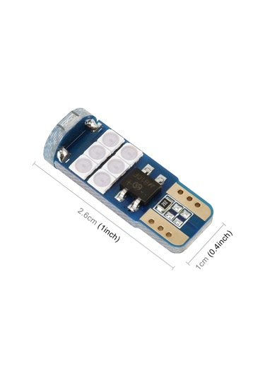 Sones 2 Adet T10 Dc12 / 1w 9led Smd-3030 Araba Park Lambası Mavi Işık